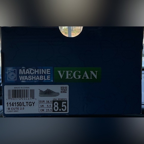 BOBS B Cute 2.0 Light Gray Canvas Sneakers Woman's Size 8.5 Vegan Memory Foam - Picture 5 of 10